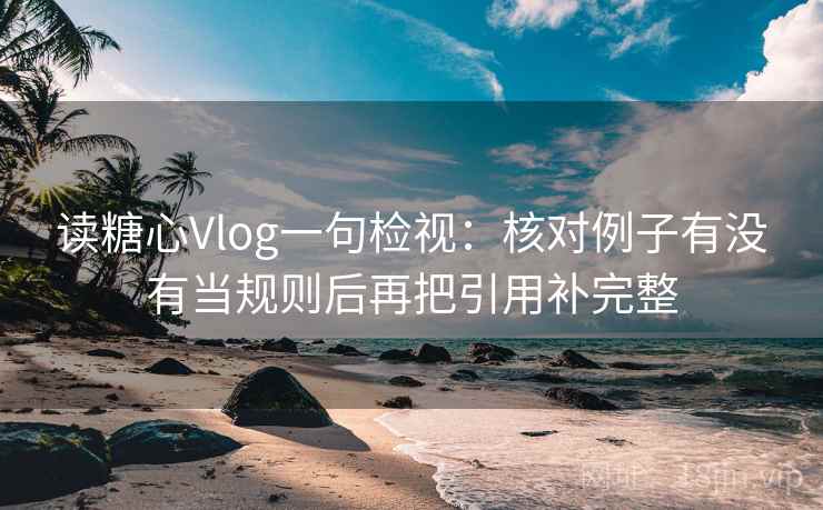 读糖心Vlog一句检视：核对例子有没有当规则后再把引用补完整